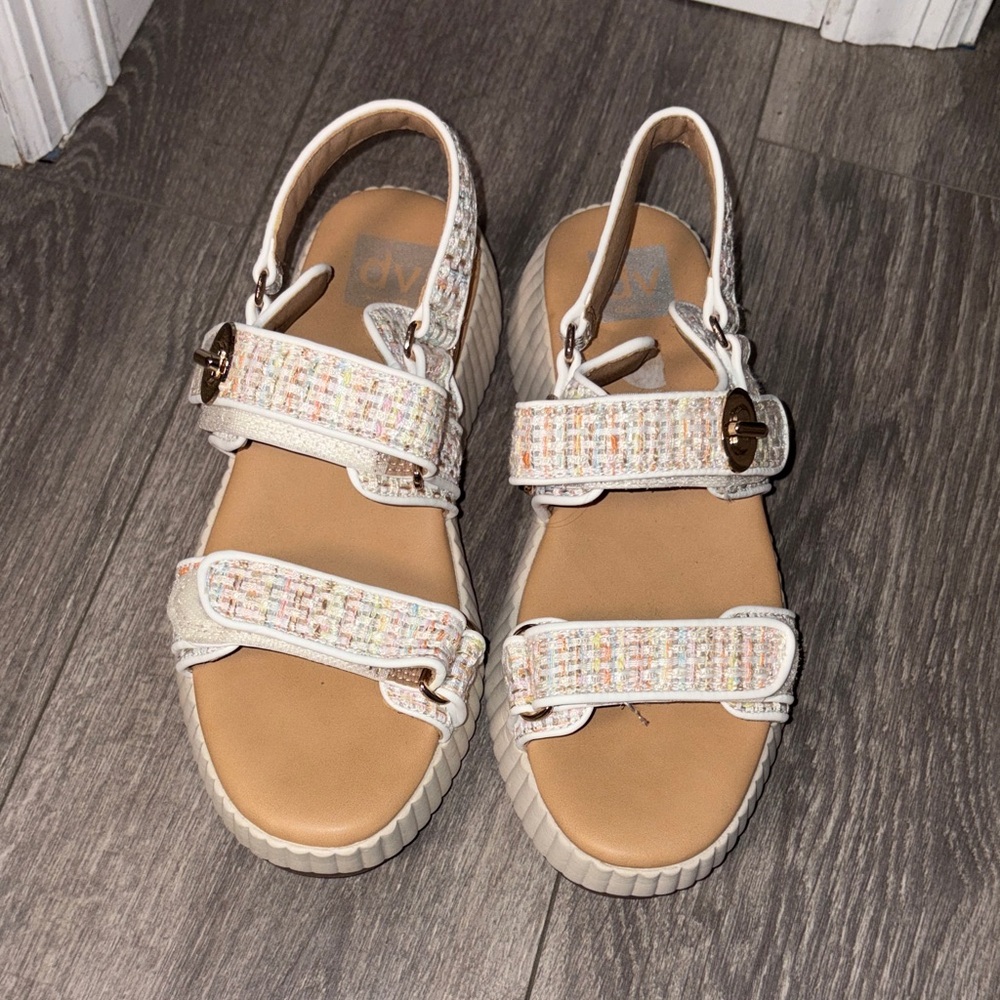 Dolce Vita Women's Sandals with Cream and Multicolor Straps